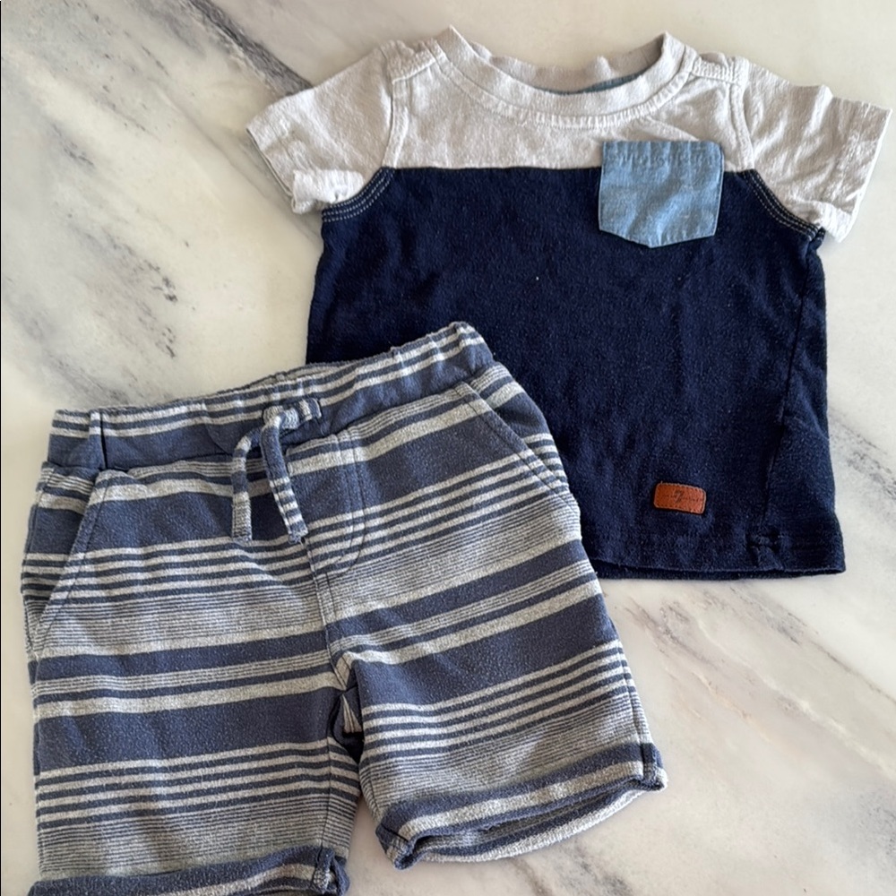 7 FOR ALL MANKIND - Blue and Gray Toddler Outfit